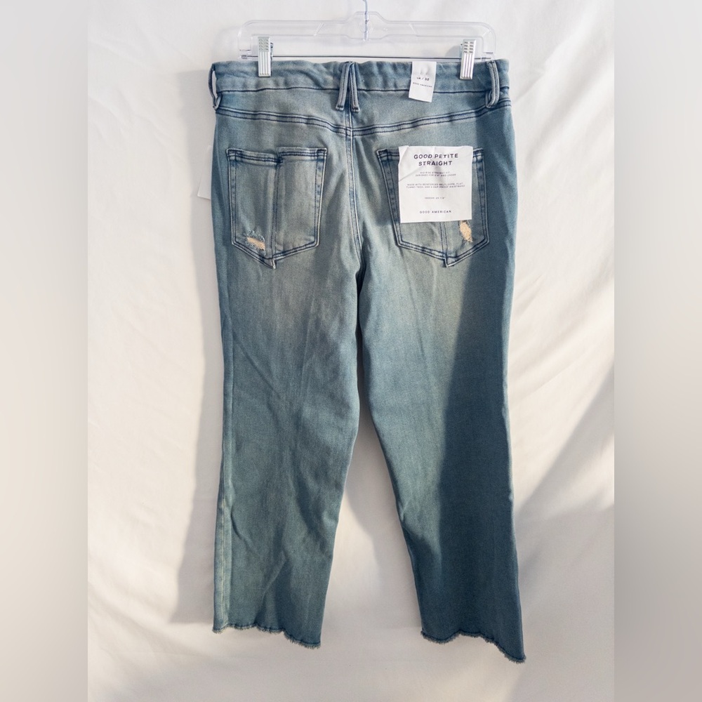 Good American Mid Rise Straight Leg Jeans Size 14 Blue NWT - Picture 7 of 7